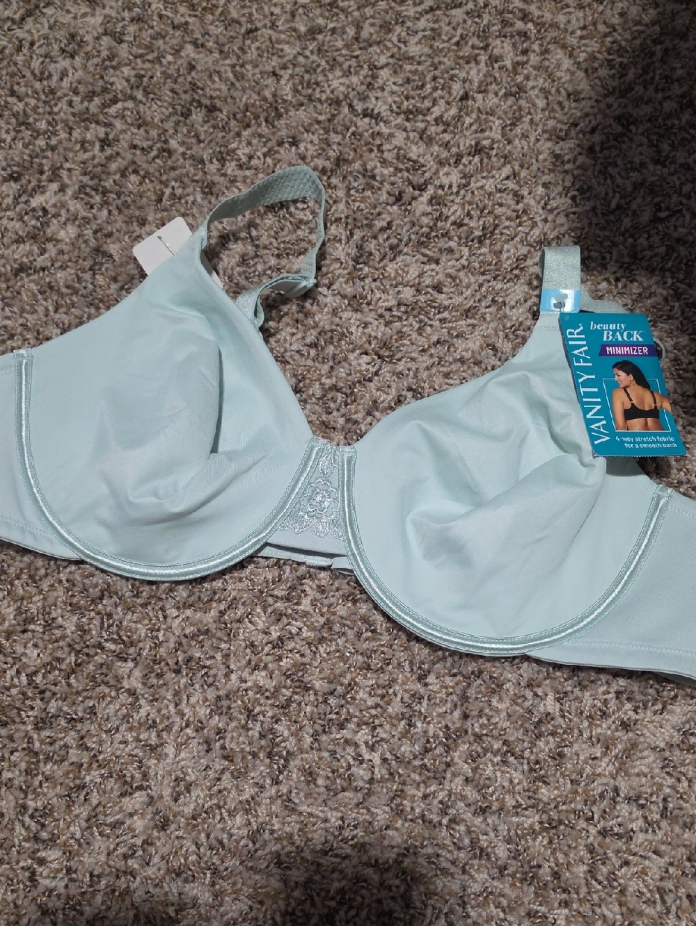 Vanity Fair Light Blue Beauty Back Minimizer Underwire Bra